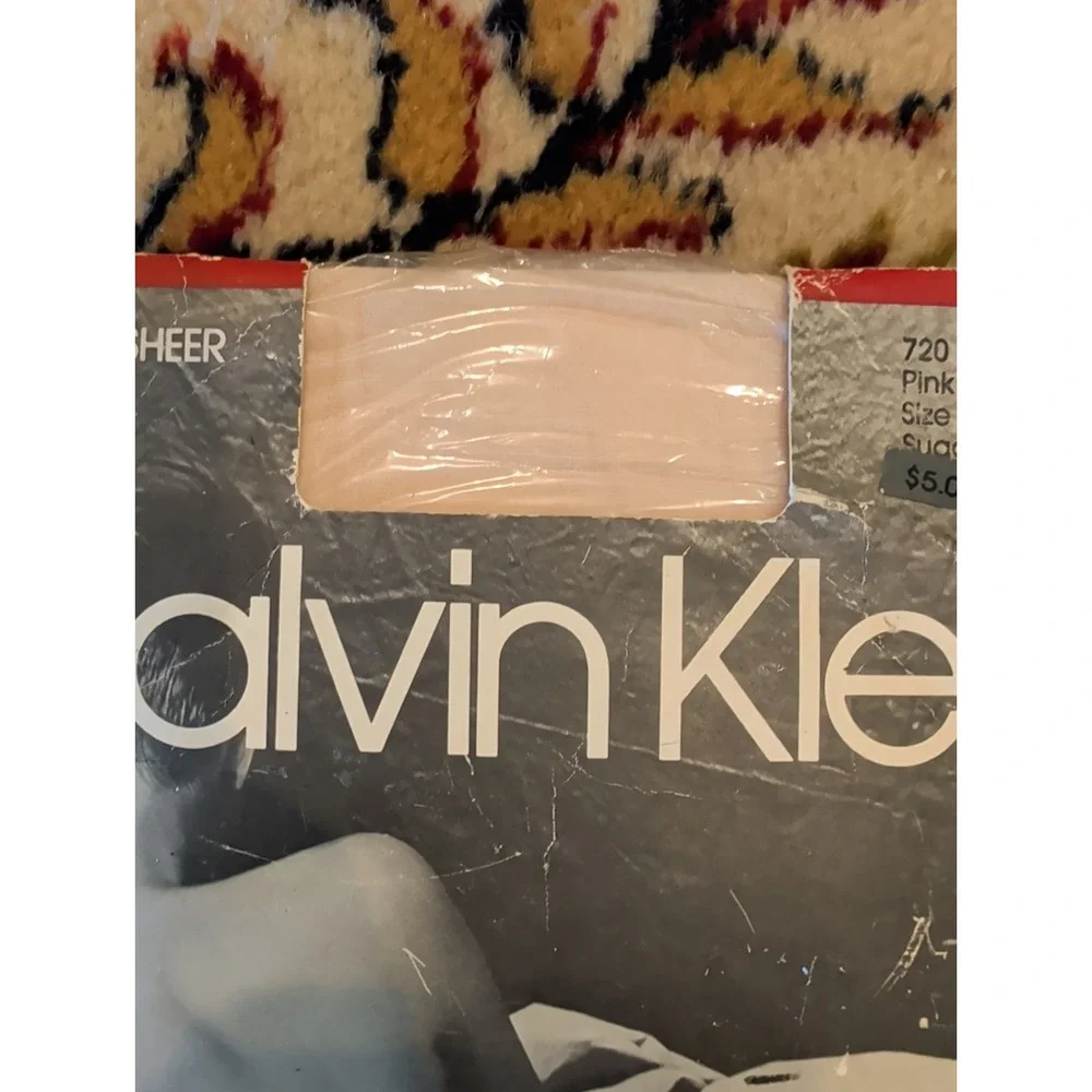New Vintage Calvin Klein Size A Pink Daytime Shear Pantyhose Control Top Sandal